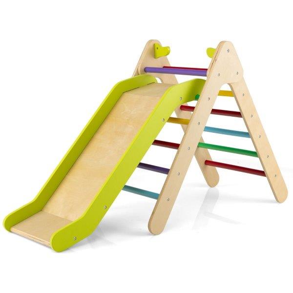 Medinė čiuožykla su laipyne 3-in-1